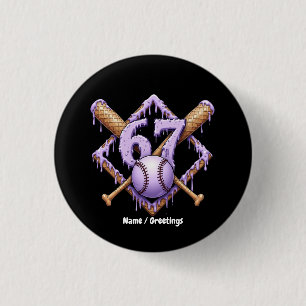 67 Eiscreme Tropfen Baseball Meme Funny Retro Spor Button
