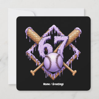 67 Eiscreme Tropfen Baseball Meme Funny Retro Spor Einladung