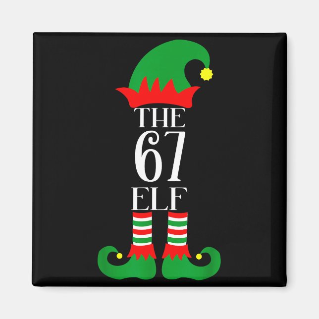 67 Elf Christmas Costume Pajama 67 Meme Gen Alpha  Magnet (Vorne)