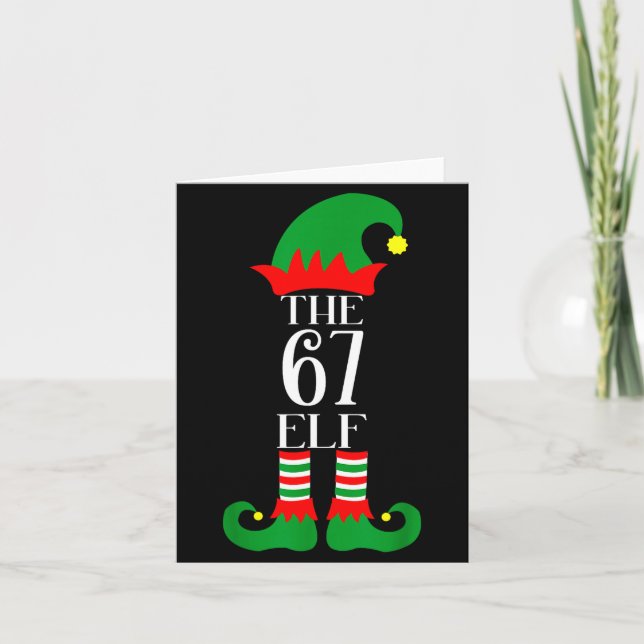 67 Elf Weihnachtskostüm Pyjama 67 Meme Gen Alpha  Karte (Vorderseite)