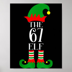 67 Elf Weihnachtskostüm Pyjama 67 Meme Gen Alpha Poster