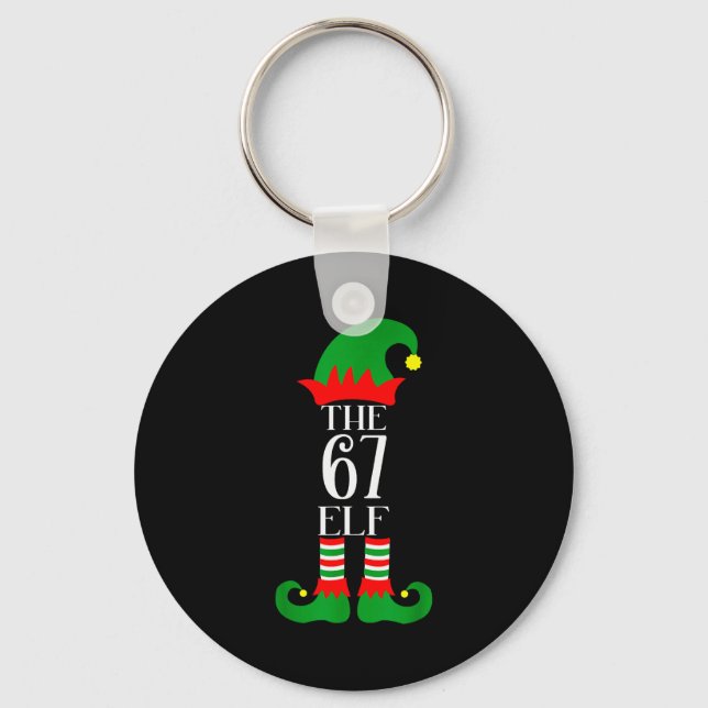 67 Elf Weihnachtskostüm Pyjama 67 Meme Gen Alpha  Schlüsselanhänger (Vorderseite)