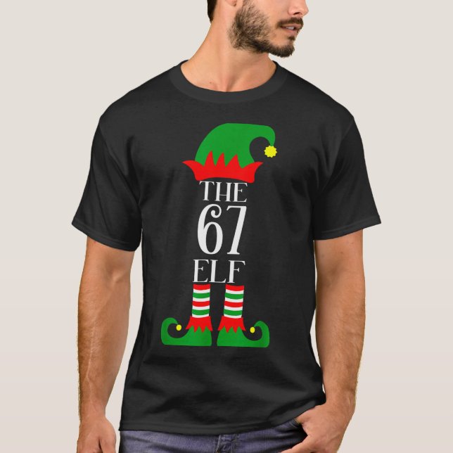 67 Elf Weihnachtskostüm Pyjama 67 Meme Gen Alpha  T-Shirt (Vorderseite)