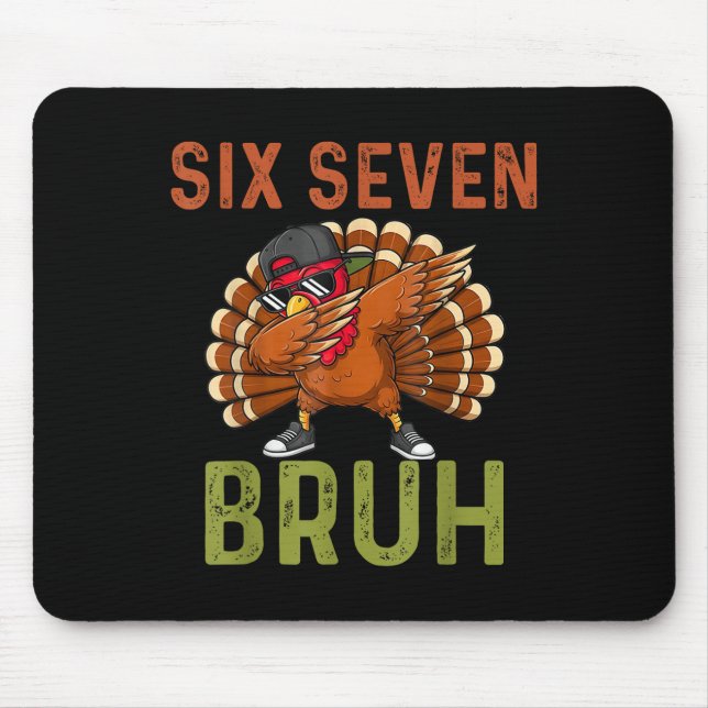 67 Erntedankfest Lustig Six Seven Meme Truthahn Ki Mousepad (Vorne)