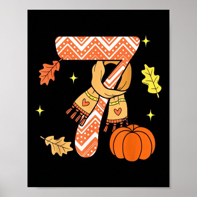 67 Fall Autumn Pumpkin Meme Funny Six Seven  Poster (Vorne)