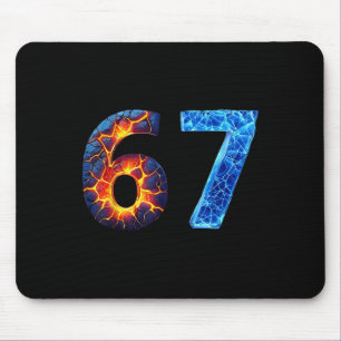67 Feuer Eis Zahl Lustig Sechs Sieben Meme 6 7  Mousepad