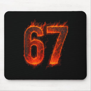 67 Flame Nummer Sechs Sieben Meme 67 Kid _1 Mousepad
