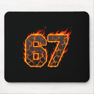 67 Flames Meme Six Seven Feuer Funny Gen Alpha Sla Mousepad