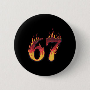 67 Flammen Lustige Six Seven Gen Alpha Meme Slang  Button