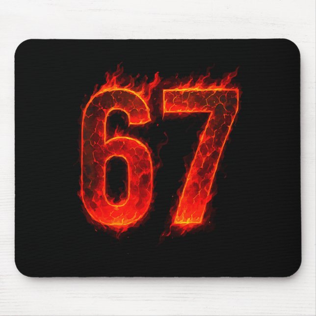 67 Flammenzahl Sechs Sieben Meme 67 Kind  Mousepad (Vorne)