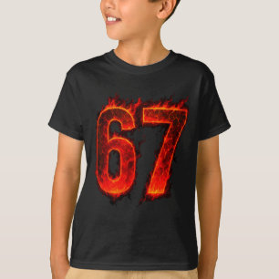 67 Flammenzahl Sechs Sieben Meme 67 Kind T-Shirt