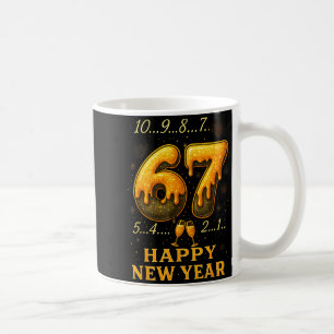 67 Frohes neues Jahr Sechs Sieben Lustiger Countdo Kaffeetasse