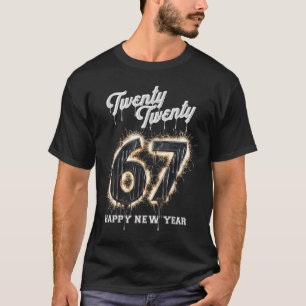 67 Frohes Silvester Sechs Sieben Lustig 2026 Gehir T-Shirt