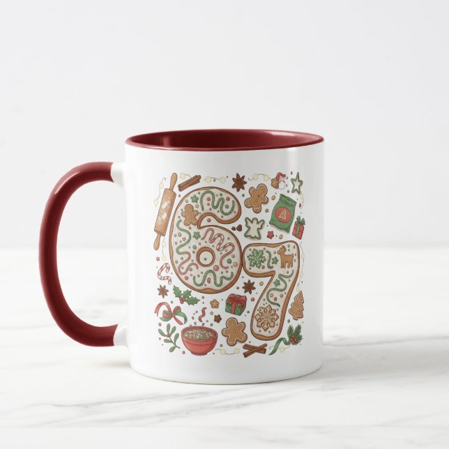 67 Funny 6 7 Six Seven Gingerbread Cookie Holiday Tasse (Links)