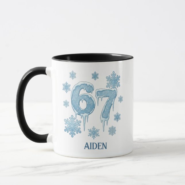 67 Funny 6 7 Six Seven Personalized Christmas Tasse (Links)