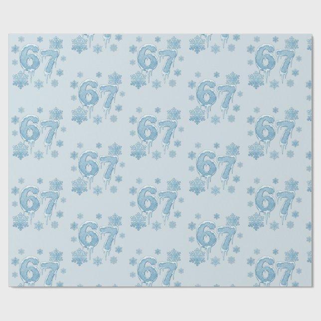 67 Funny 6 7 Six Seven Snowflake Christmas Winter Geschenkpapier (Flach)