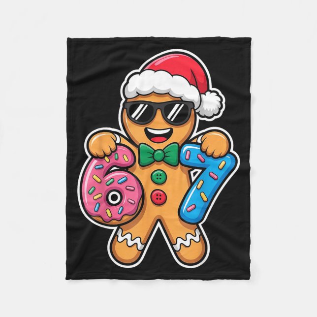 67 Funny Christmas Boys Kids Xmas Six Seven Ginger Fleecedecke (Vorderseite)
