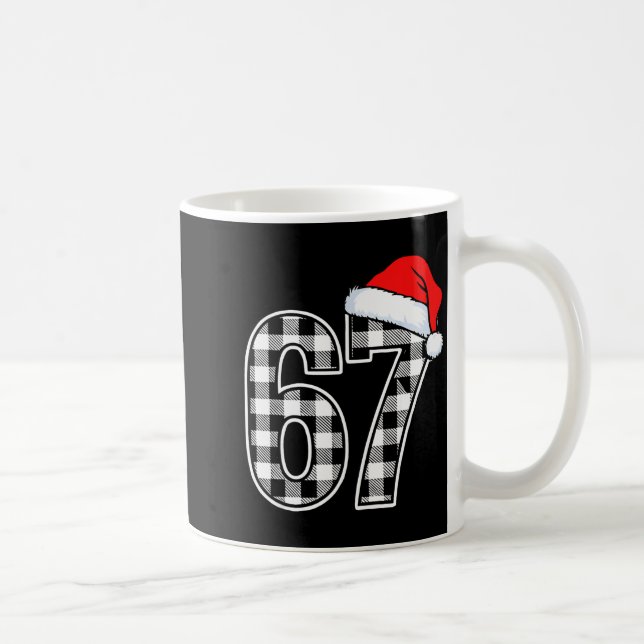 67 Funny Christmas Plaid Kids Xmas 6 7  Kaffeetasse (Rechts)