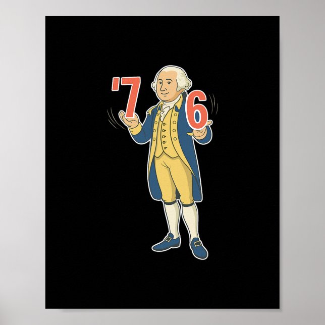 67 Funny George Washington Meme Six Seven Gen Alph Poster (Vorne)