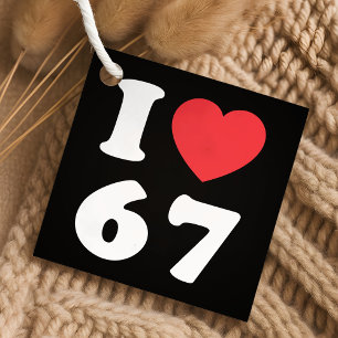 67 Funny Meme I Liebe Six Sieben 67. Geburtstag Geschenkanhänger