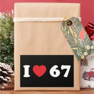 67 Funny Meme I Liebe Six Sieben 67. Geburtstag Rechteckiger Aufkleber
