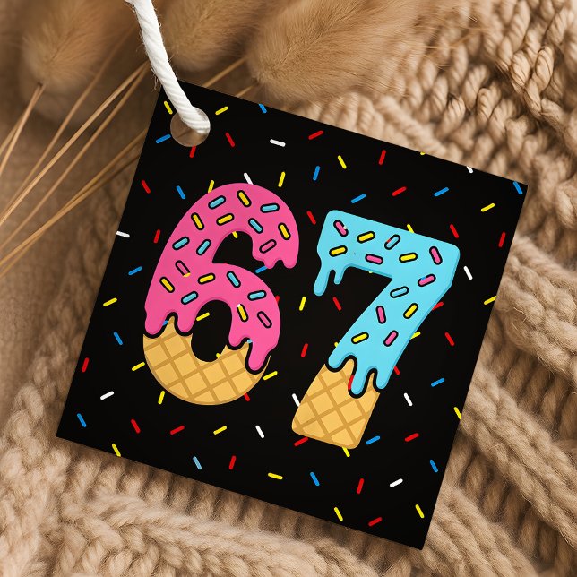 67 Funny Meme Ice Cream Six Seven Gen Alpha Geschenkanhänger (Von Creator hochgeladen)