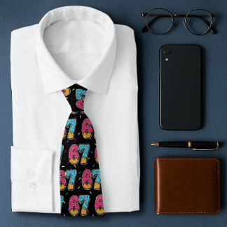 67 Funny Meme Ice Cream Six Seven Gen Alpha Krawatte