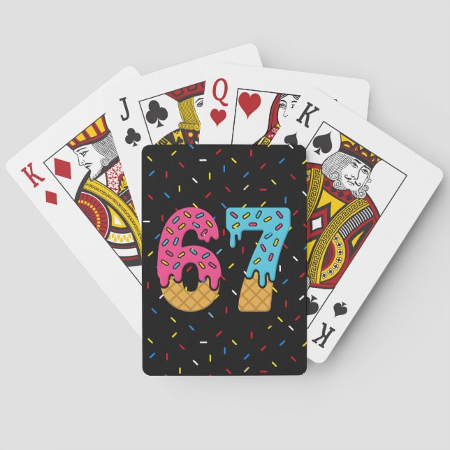 67 Funny Meme Ice Cream Six Seven Gen Alpha Spielkarten (Rückseite)