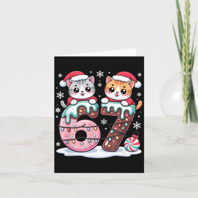 67 Funny Meme Kawaii Cats Christmas Ice Cream Drip Karte (Vorderseite)