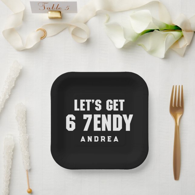 67 Funny Meme Lasst uns sechs Seven Sendy 6 7endy  Pappteller (Hochzeit)