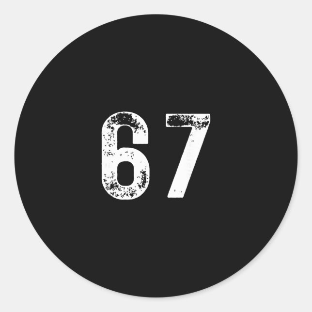 67 - Funny Meme Runder Aufkleber (Vorderseite)