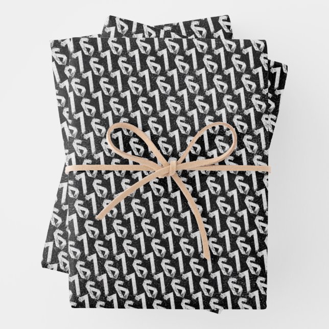 67 Funny Meme Six Seven Gen Alpha Geschenkpapier Set (Beispiel)