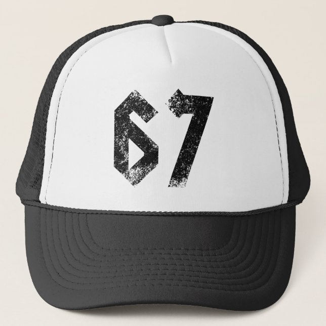 67 Funny Meme Six Seven Gen Alpha Truckerkappe (Vorderseite)