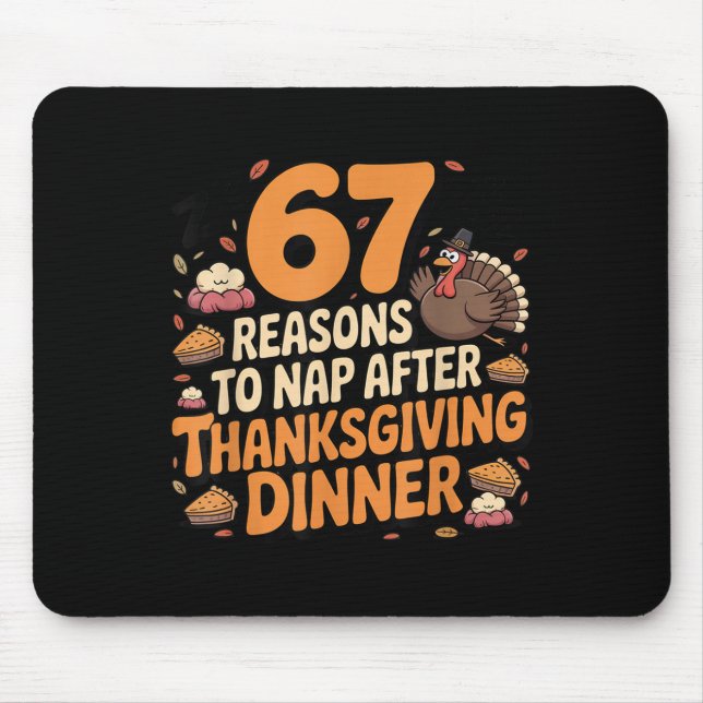 67 Funny Six Seven Gen Alpha Meme Turkey Thanksgiv Mousepad (Vorne)