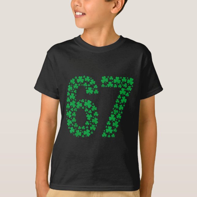 67 Funny Six Seven Gen Meme Lucky Vibes St. Patric T-Shirt (Vorderseite)