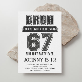 67 Funny Six Seven Party Teen Boy Birthday Einladung