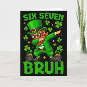 67 Funny St. Patrick's Day Six Seven Meme Leprecha Karte