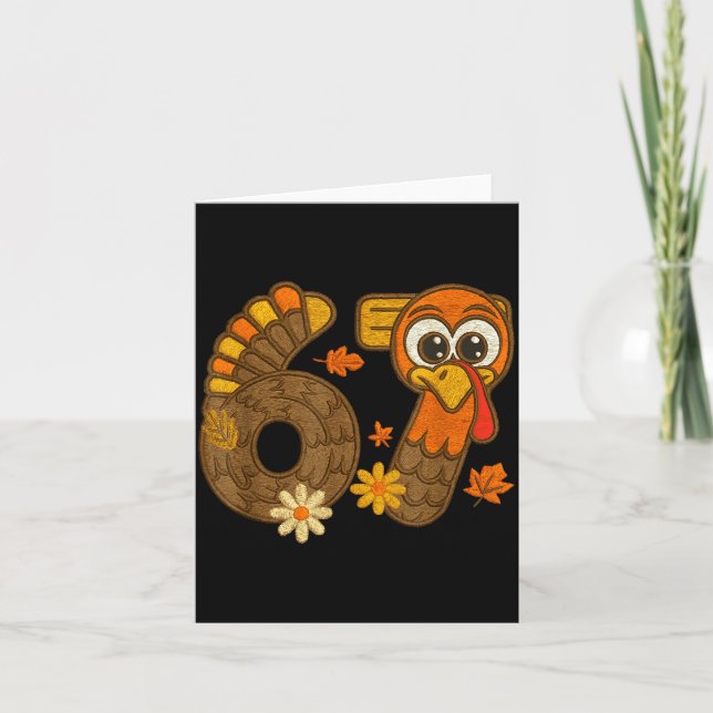 67 Funny Thanksgiving Turkey 67 Fall Farm Men Wome Karte (Vorderseite)