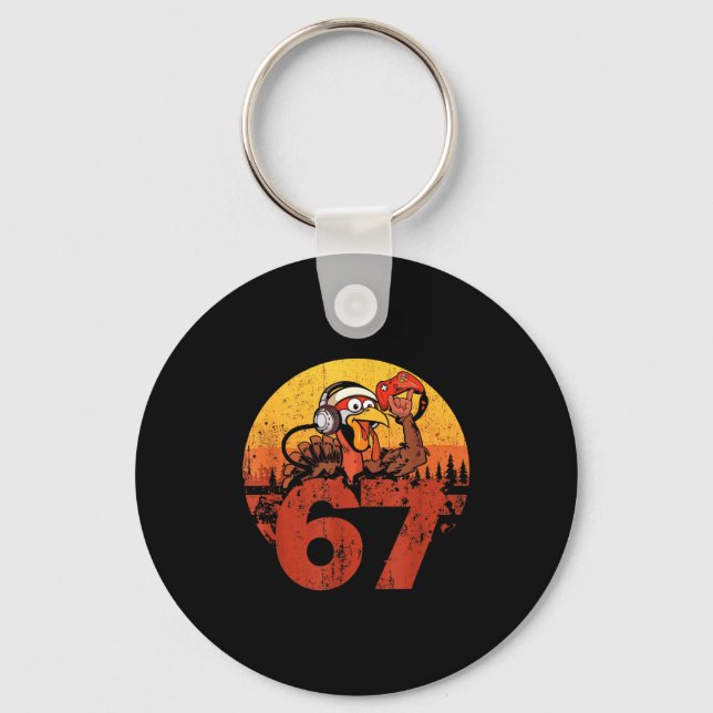 67 Funny Turkey Thanksgiving Gym Fitness Workout S Schlüsselanhänger (Vorderseite)