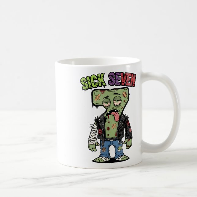67 Funny Zombie Six Seven Humor Meme Brainrot Sick Kaffeetasse (Rechts)
