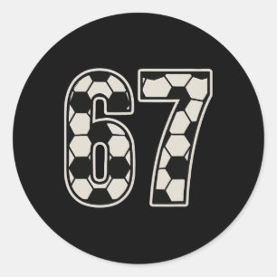 67 Fußball Sechs Sieben 6 7 Meme 67 _1 Runder Aufkleber