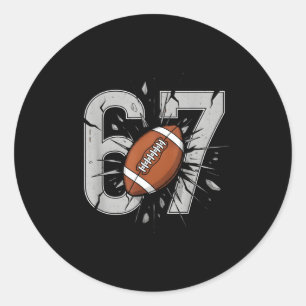 67 Fußball Sechs Sieben 6 7 Meme Spielerei Fball F Runder Aufkleber