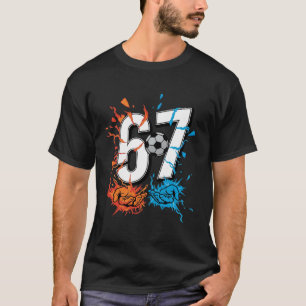67 Fußball Sechs Sieben Fußball 6 7 Kinder Jungen T-Shirt