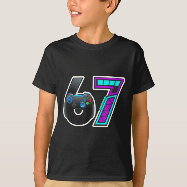 67 Gamer Konsolen-Controller-Design  T-Shirt (Vorderseite)