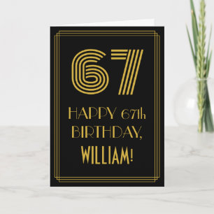 67. Geburtstag: Art Deco Inspiriert Look "67" & Na Karte