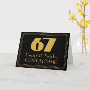 67. Geburtstag: Art Deco inspiriertes Aussehen "67 Karte