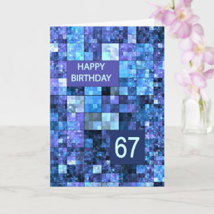 67. Geburtstag, Blue Squares, Karte