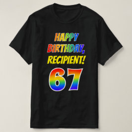 67. Geburtstag — Bold, Fun, Rainbow 67, Individuel T-Shirt