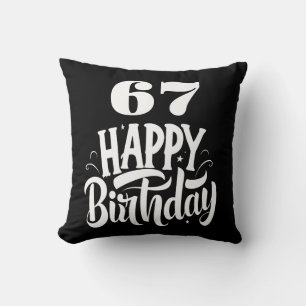 67. Geburtstag chic schwarz weiß personalisiert Kissen