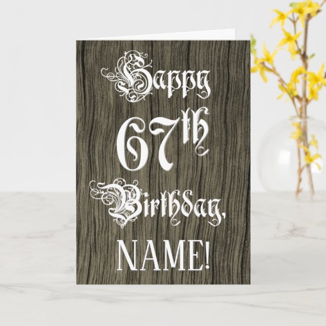 67. Geburtstag: Extravaganter, eleganter Text; Imi Karte (Gelbe Blume)